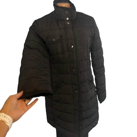 Desigual Black Quilted Puffer Coat Full Length - Picture 3 of 10